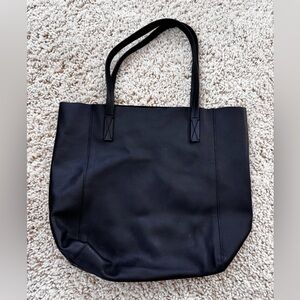 J. Crew Black Leather Carryall Tote